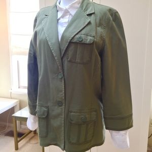 Liz Claiborne / Crazy Horse  army green jacket XL